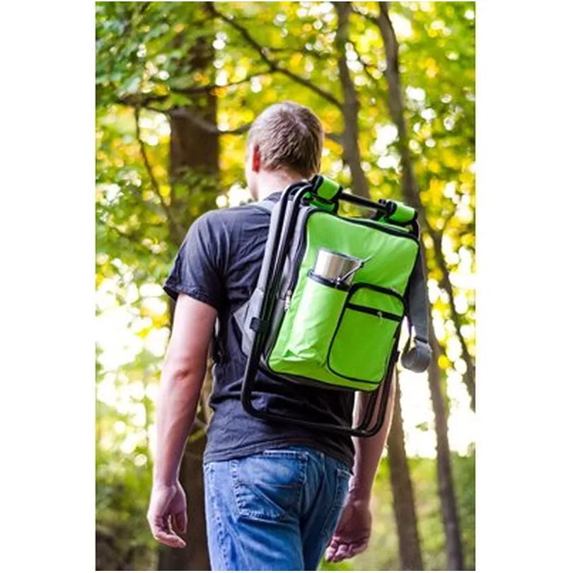 Camp Stool Backpack Cooler -Gr